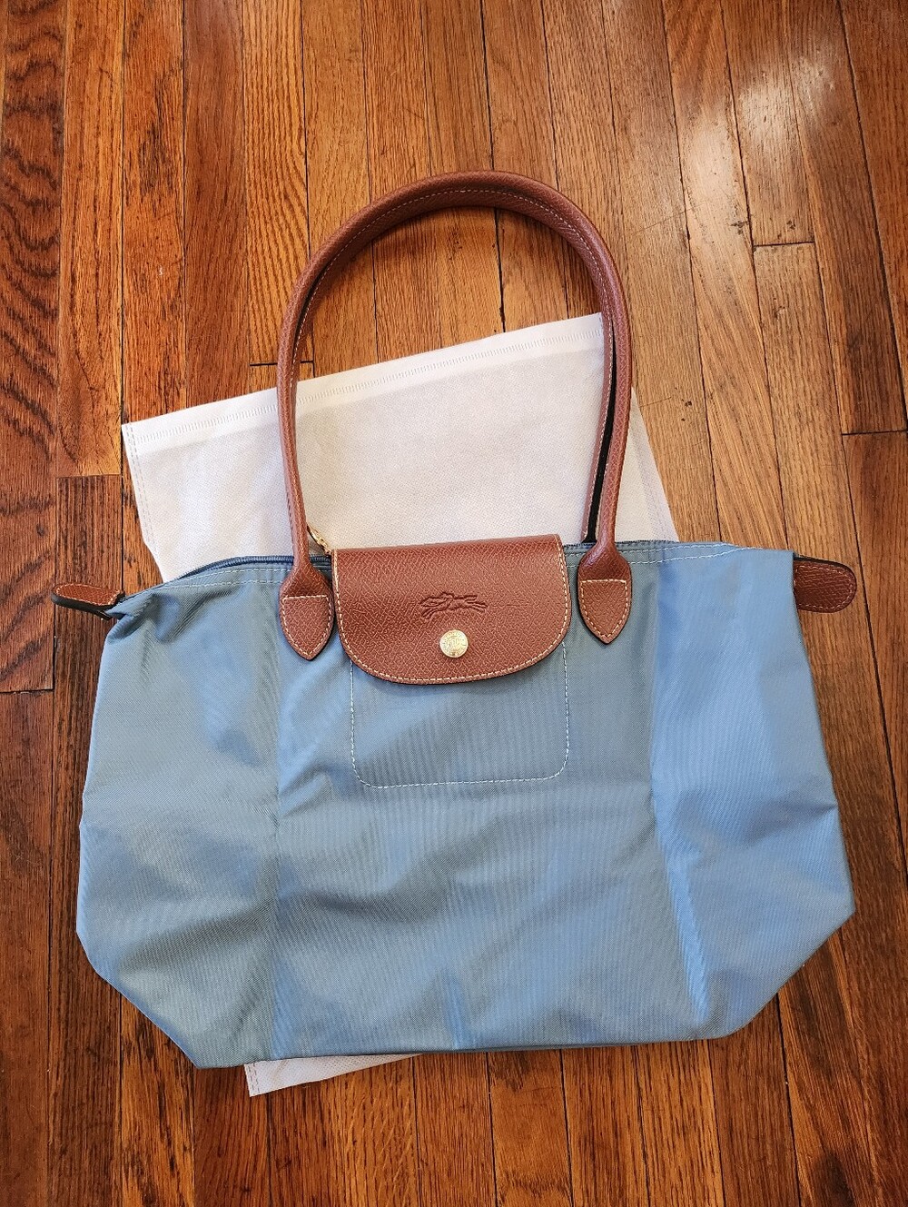 Longchamp Steel Blue MEDIUM tote Bag NWT